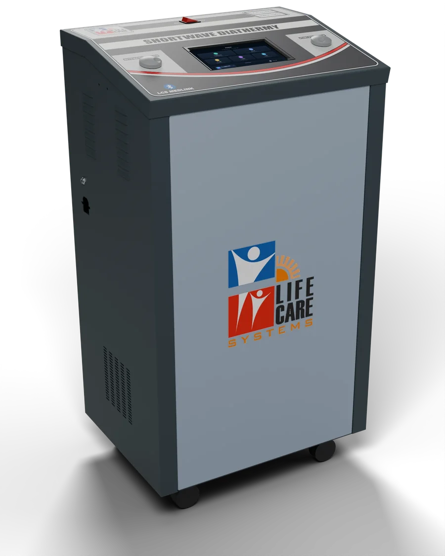 LCS-104TD shortwave diathermy machine, front three-quarter view